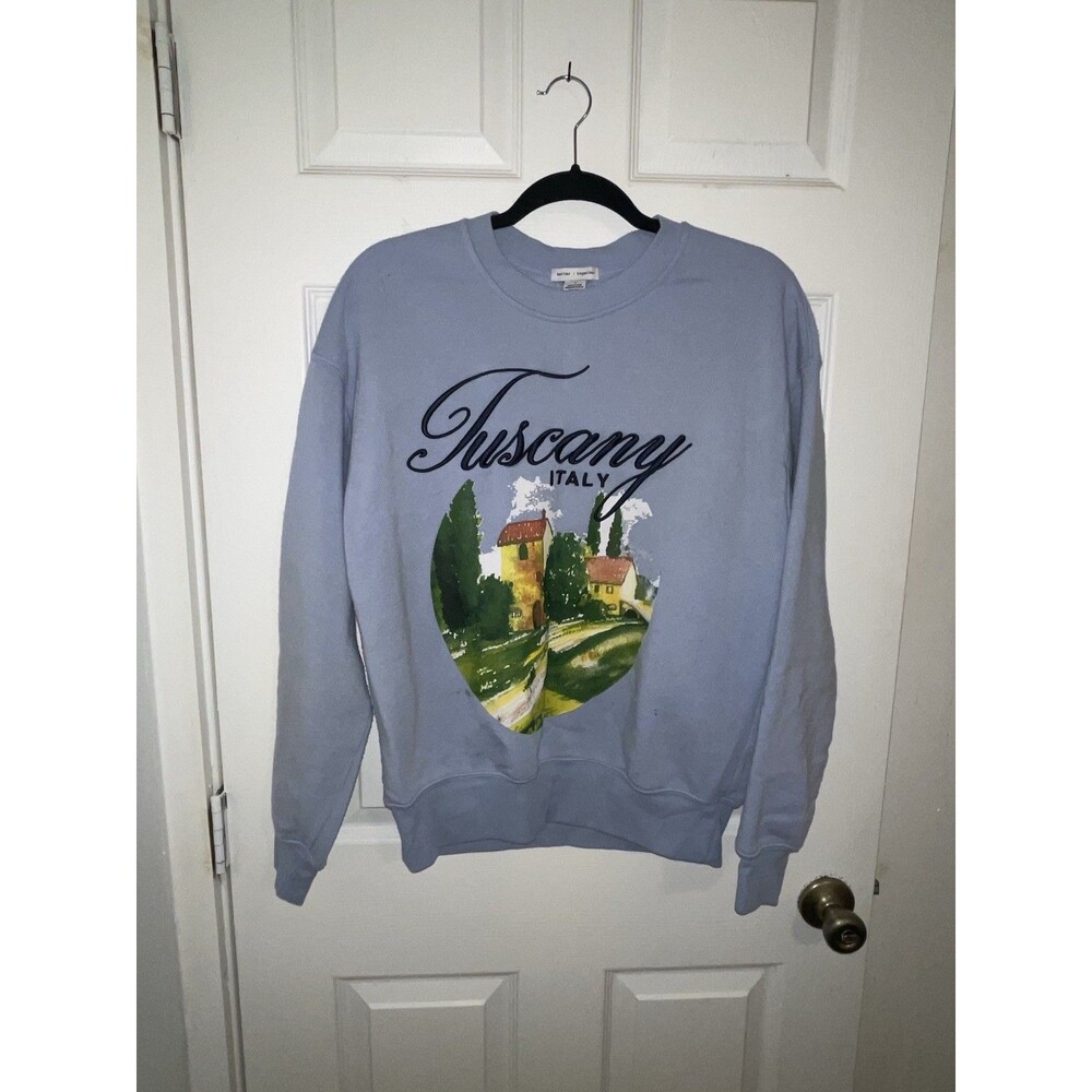 Better / Together Tuscany Italy Women's Size Small Blue Sweatshirt